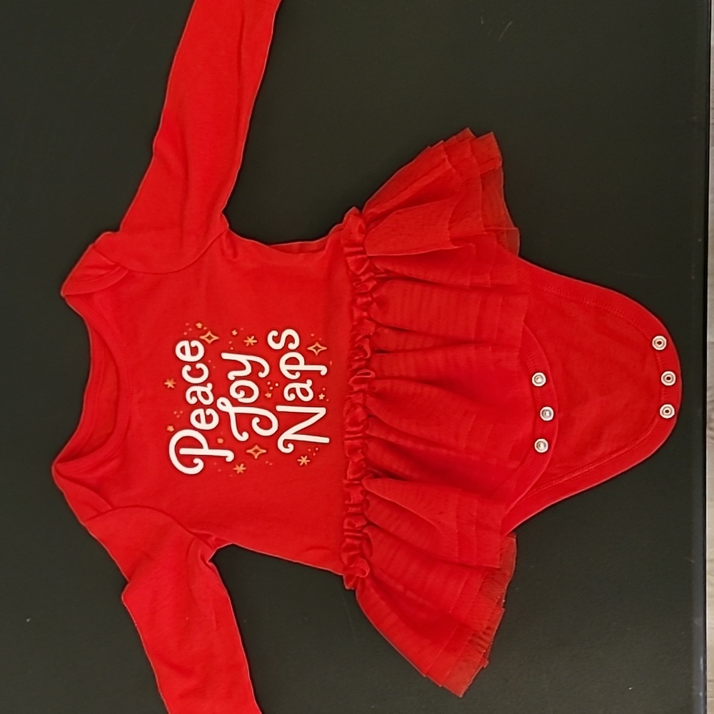 Adorable Cat & Jack one piece infant red Holiday onesie with attached tutu. 😍